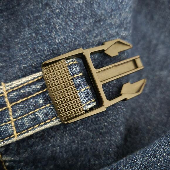 Vintage JLNY Bib Overalls Dress Denim Straps Buckle Straight Maxi Cotton Medium - Picture 13 of 16